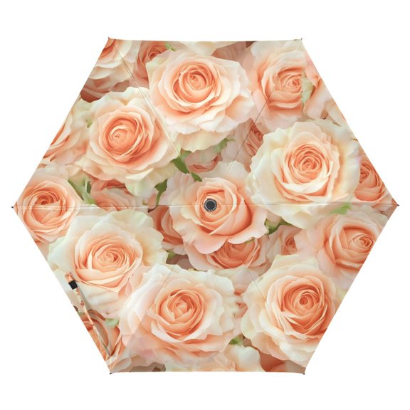 ALAZA Beautiful Roses Flowers-i1 UPF 50+ Compact Folding Umbrella for Rain Travel Umbrella Packable