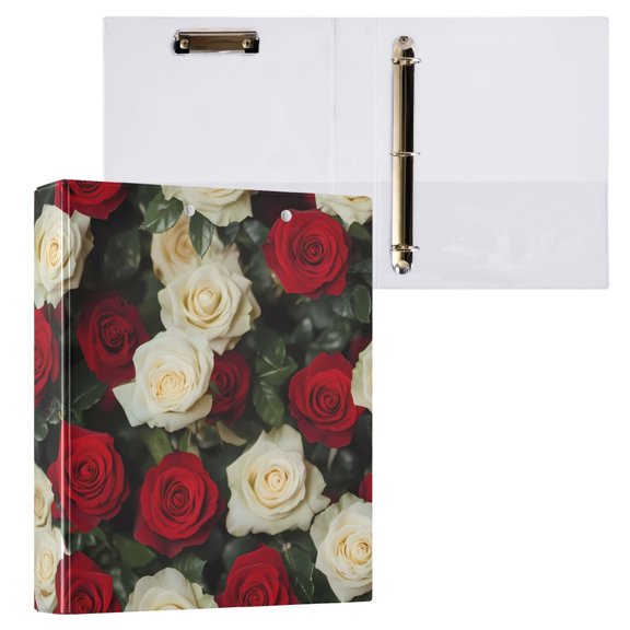 ALAZA Beautiful Roses Flowers-i2 Hardcover 3 Ring Binder 1.5" Round Rings Interior Pockets Binders Organizer 1 Pack