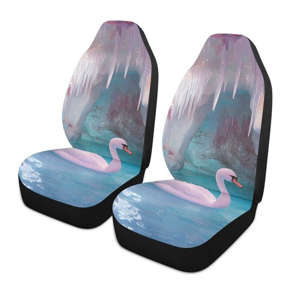 ALAZA Beautiful Swan Car Seat Covers 2 PCs Universal Auto Front Seats Interior Protector