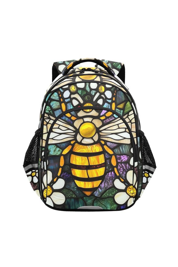 Bee in Bohemia Floral-1 School Backpack Elementary Bag Bookbag Travel Rucksack