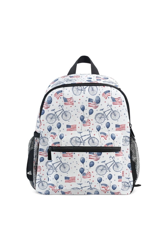 Bicycles American Flag School Backpack Small Bookbag Mini Bags