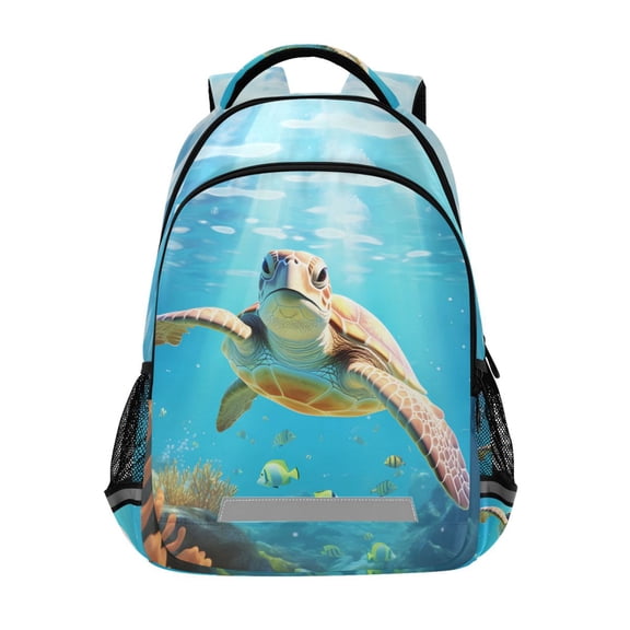 ALAZA Big Sea Turtle Backpack Elementary School Bag Bookbag Travel Rucksack