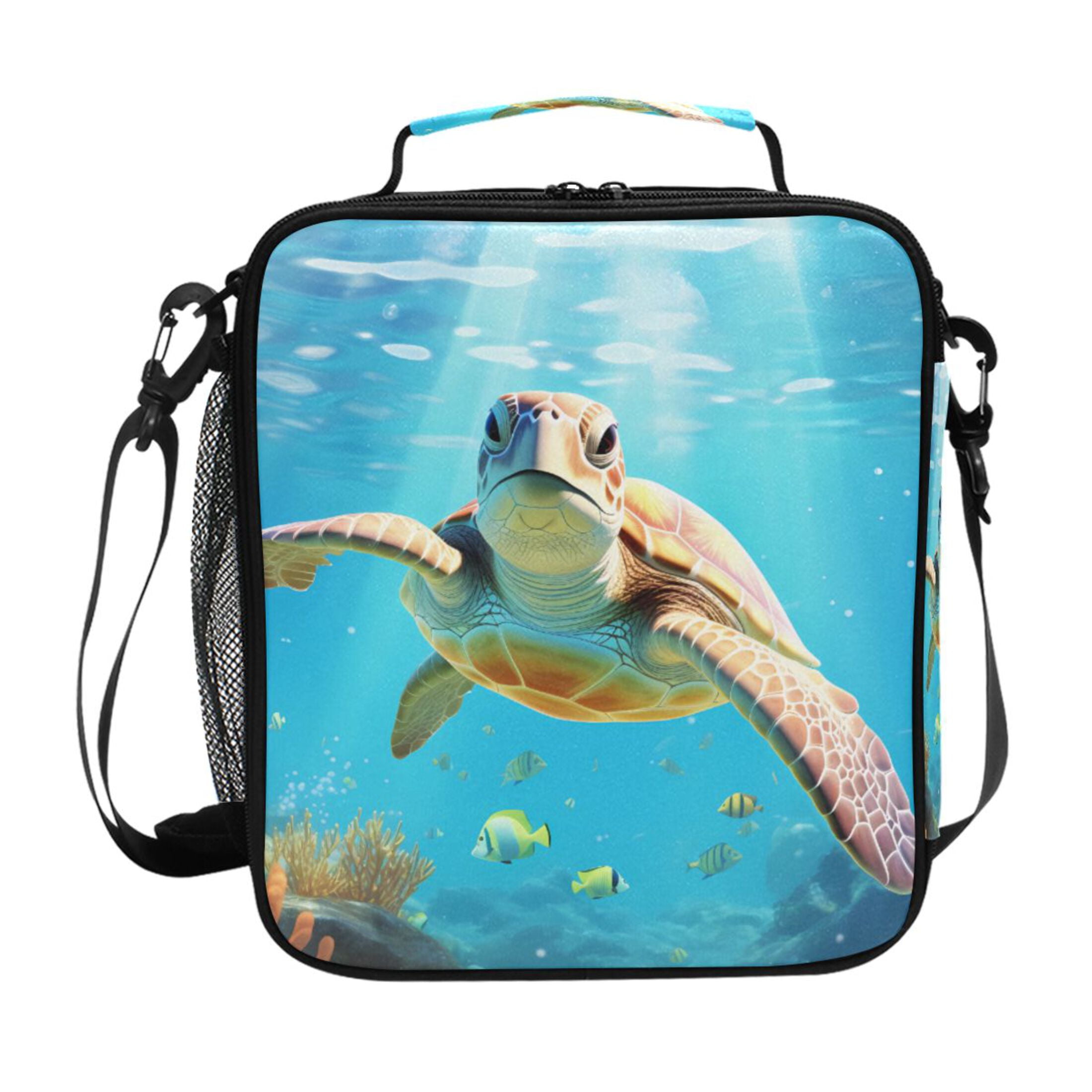 ALAZA Big Sea Turtle Lunch Box Insulated Lunch Bag Reusable Thermal ...