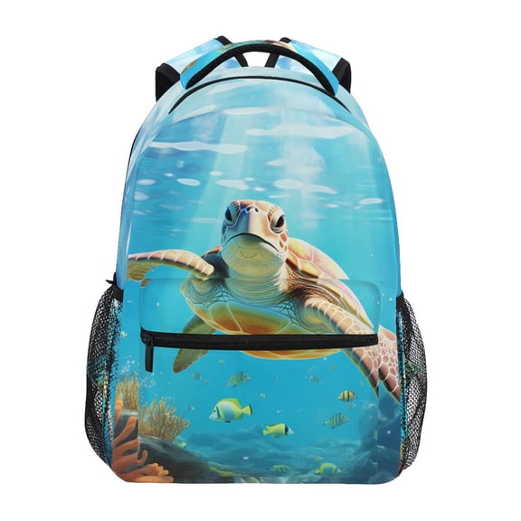 ALAZA Big Sea Turtle Pattern School Backpack Elementary Stylish Bookbag Laptop Bags Travel Daypack