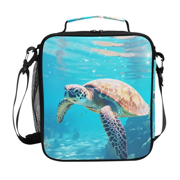 ALAZA Big Sea Turtle in Sea Lunch Box Insulated Lunch Bag Reusable Thermal Cooler Tote School Picnic