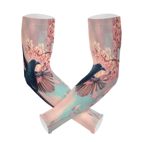 ALAZA Bird Cherry Blossom UV Sun Protection Arm Sleeves UPF 50+ Compression Cooling Sleeve 1 Pair