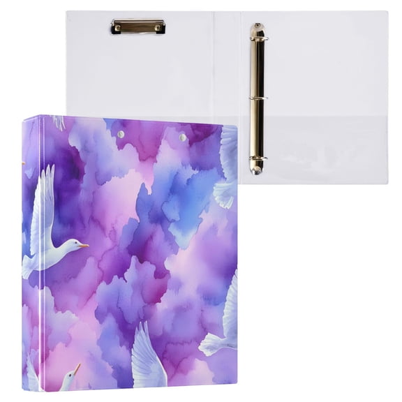 ALAZA Bird on Marble Hardcover 3 Ring Binder 1.5" Round Rings Interior Pockets Binders Organizer 1 Pack