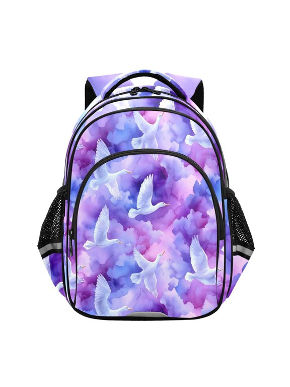 Bird on Marble School Backpack Elementary Bag Bookbag Travel Rucksack