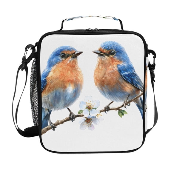 Image showcasing ALAZA Birds Lunch Box Insulated Lunch Bag Reusable Thermal Cooler Tote ...