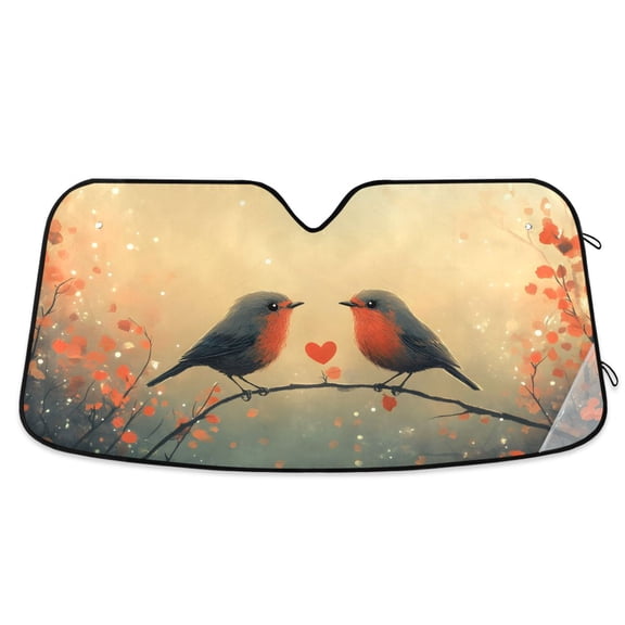 ALAZA Birds on Branch Windshield Sun Shade Car Foldable Sun Visor Block UV Rays Protector 57"x31.5"