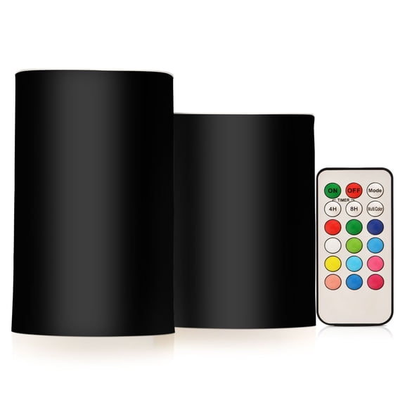 ALAZA Black 2 PCs LED Flickering Flameless Candles with Remote Timer Battery Operated Candle