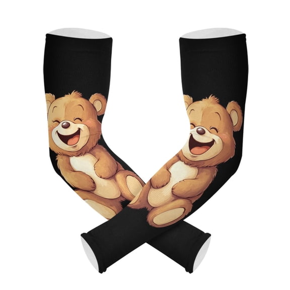 ALAZA Black A Bear UV Sun Protection Arm Sleeves UPF 50+ Compression Cooling Sleeve 1 Pair