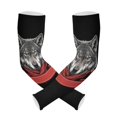 thumbnail image 1 of ALAZA Black Cool Wolf UV Sun Protection Arm Sleeves UPF 50+ Compression Cooling Sleeve 1 Pair, 1 of 7