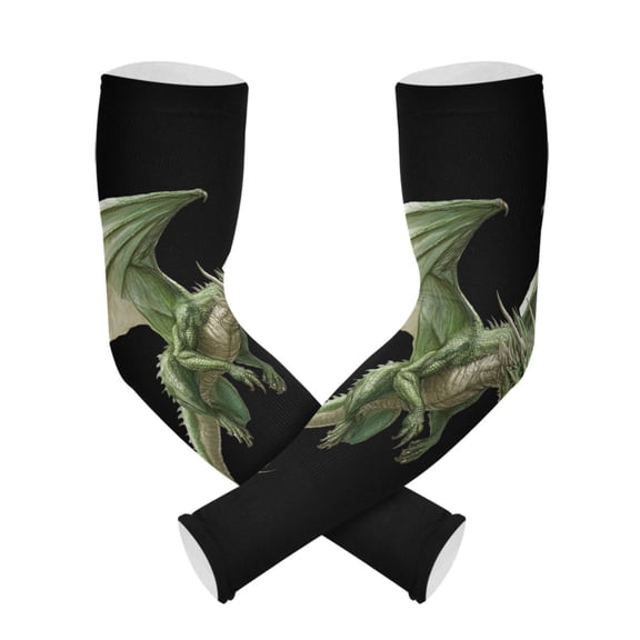 ALAZA Black Flying Dragon UV Sun Protection Arm Sleeves UPF 50+ Compression Cooling Sleeve 1 Pair