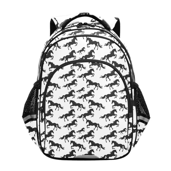 ALAZA Black Horses School Backpack Elementary Bag Bookbag Travel Rucksack