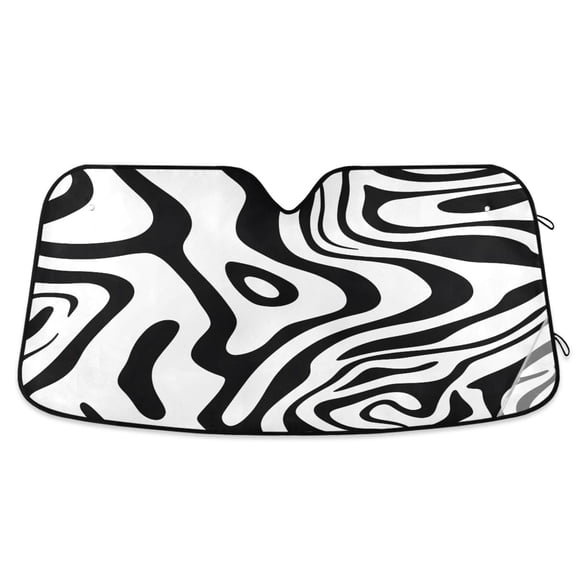 ALAZA Black Liquid Windshield Sun Shade Car Foldable Sun Visor Block UV Rays Protector 55"x27.6"