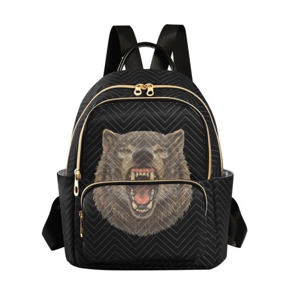 ALAZA Black Wolf Head Womens Travel Laptop Backpack Large Daypack Ladies Shoulder Bags S