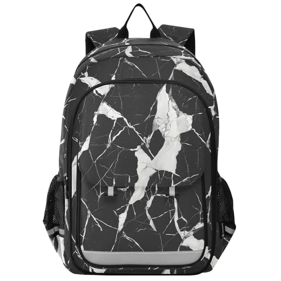 ALAZA Black and White Marble Laptop Backpack Purse Travel Bag Casual School Bookbag Rucksack for Women Men