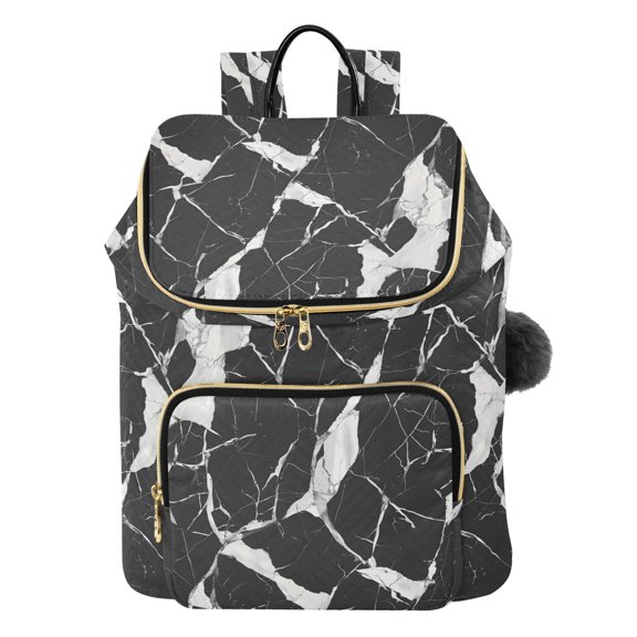 ALAZA Black and White Marble Travel Backpack Laptop Bag Large Capacity Daypack