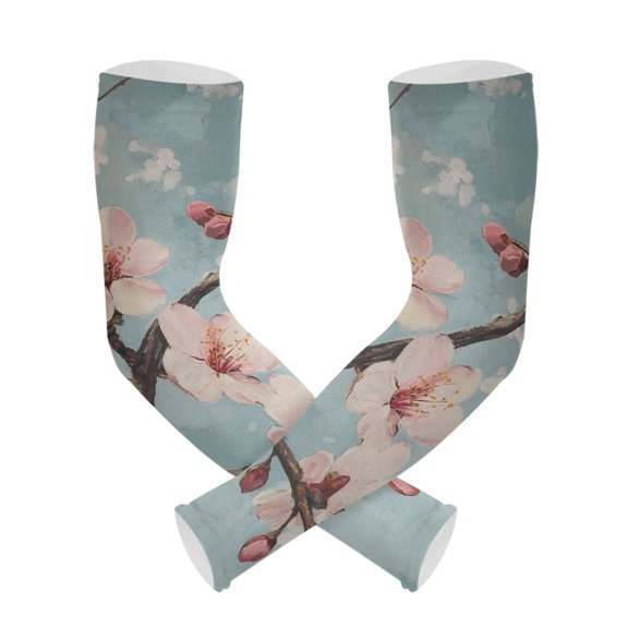 ALAZA Blooming Cherry Flowers UV Sun Protection Arm Sleeves UPF 50+ Compression Cooling Sleeve 1 Pair