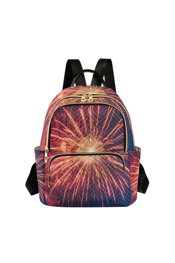 Blooming Fireworks Womens Travel Laptop Backpack Large Daypack Ladies Shoulder Bags S