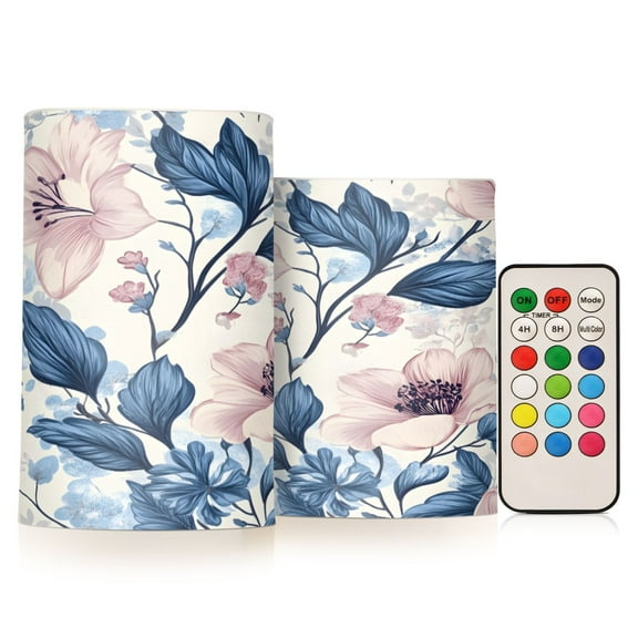 ALAZA Blooming Flowers 2 PCs LED Flickering Flameless Candles with Remote Timer Battery Operated Candle
