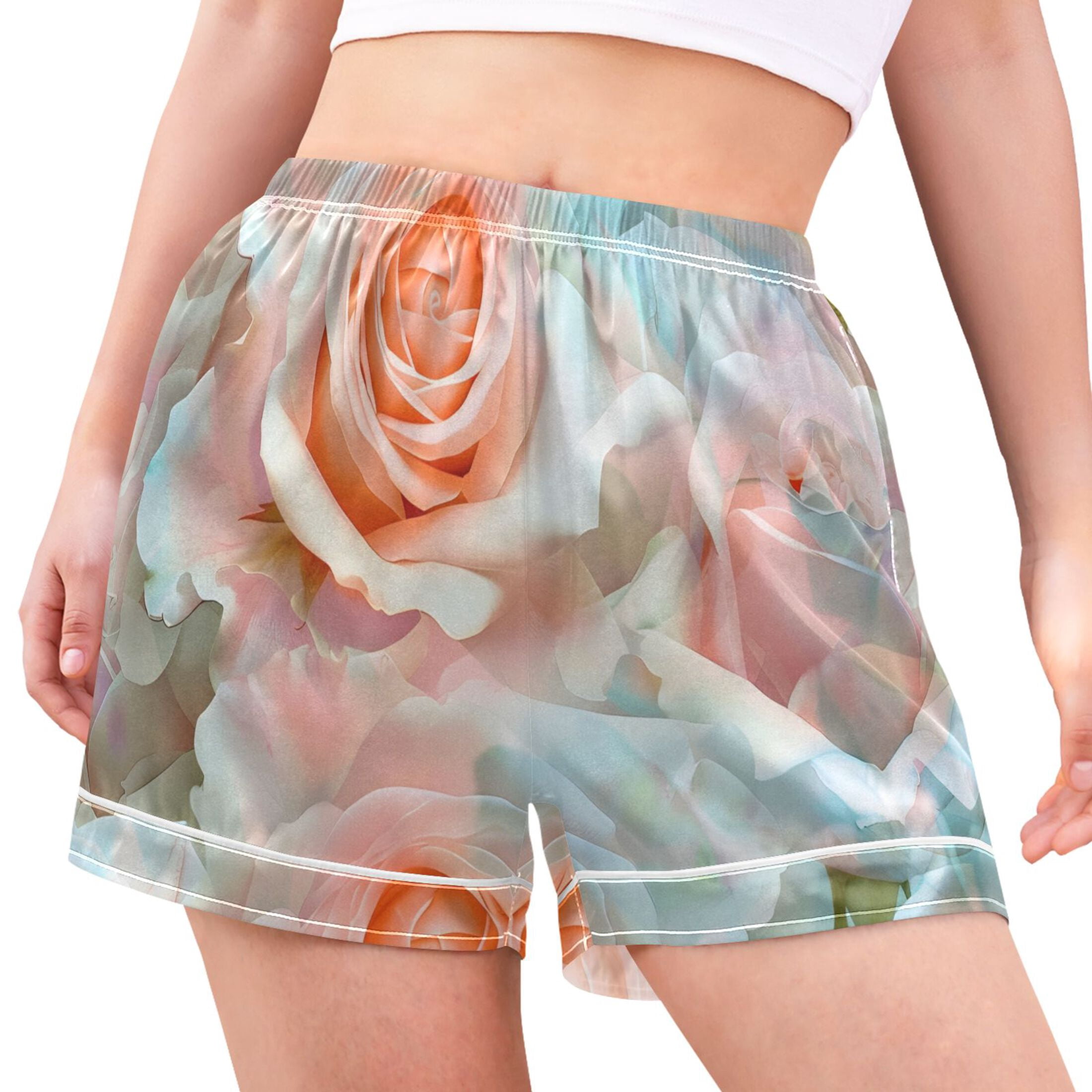 Pink Rose Flower Women's Shorts