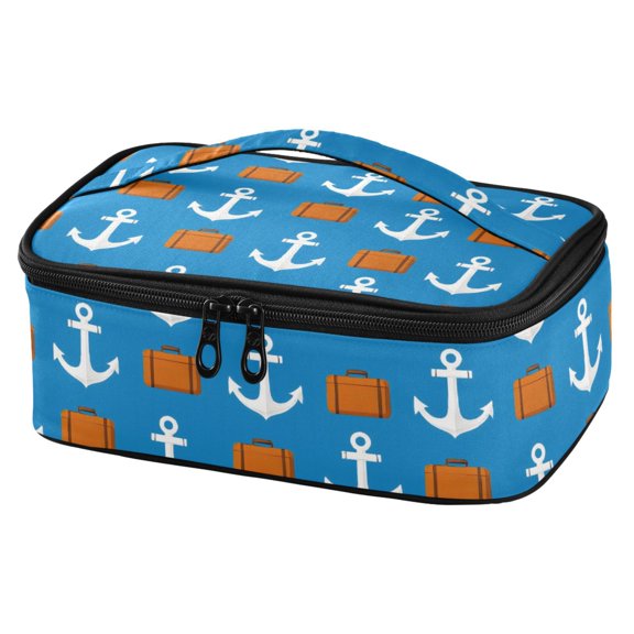 ALAZA Blue Anchors Lunch Box Insulated Cooler Tote Bag Reusable School Picnic Travel Office