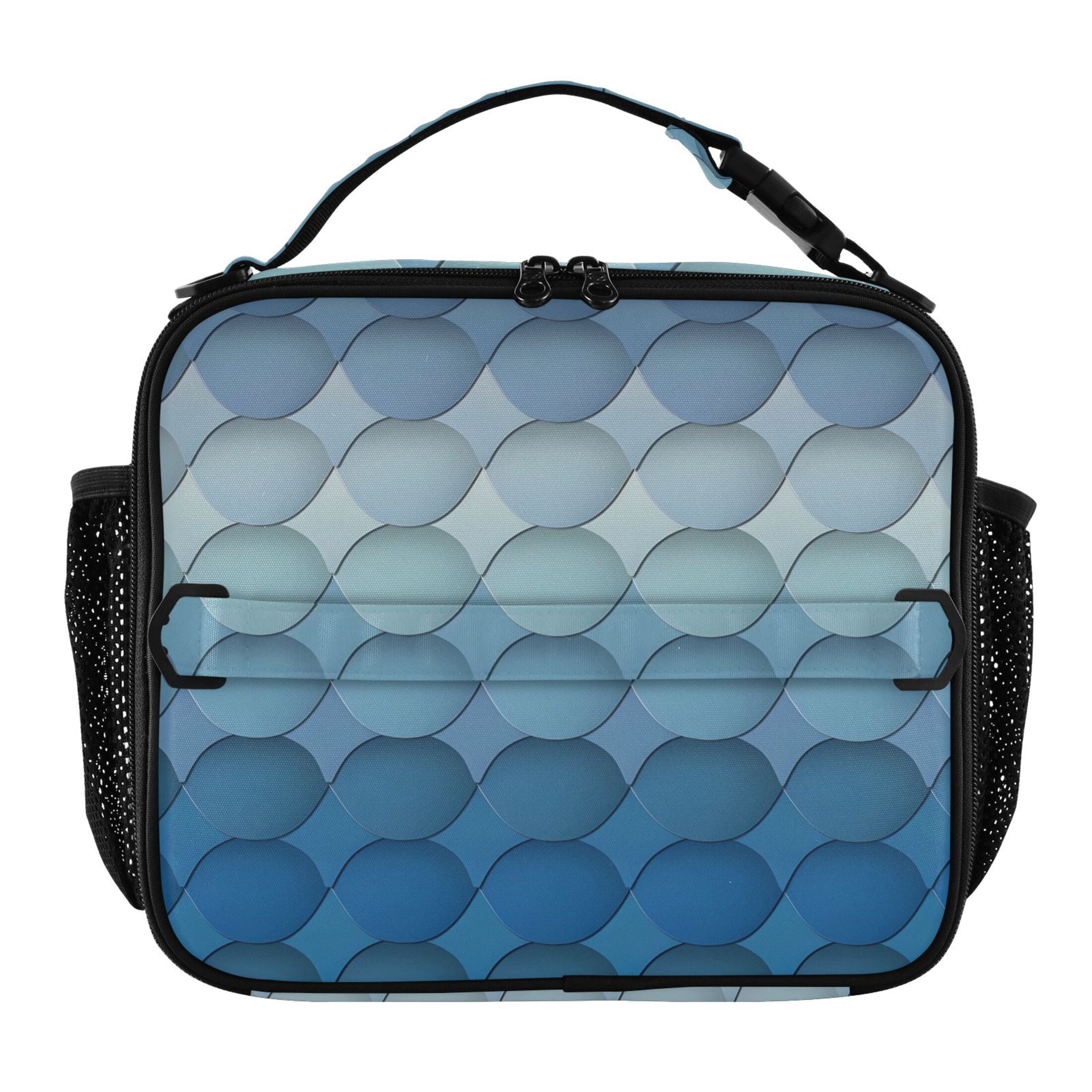 ALAZA Blue Artistic Pattern Lunch Box Insulated Lunch Bag Cooler Tote ...