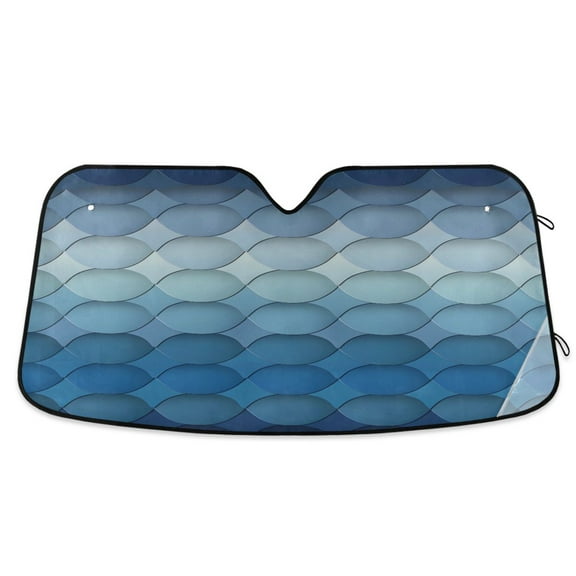 ALAZA Blue Artistic Pattern Windshield Sun Shade Car Foldable Sun Visor Block UV Rays Protector 55"x27.6"