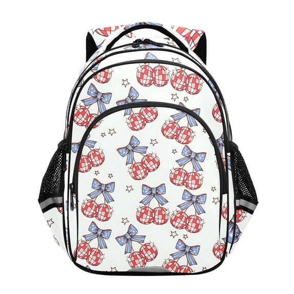 ALAZA Blue Bows Disco Balls School Backpack Elementary Bag Bookbag Travel Rucksack