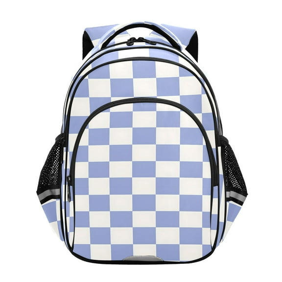 ALAZA Blue Checkered Grid Pattern School Backpack Elementary Bag Bookbag Travel Rucksack