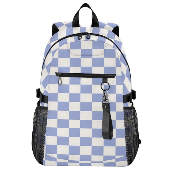 ALAZA Blue Checkered Grid Pattern School Backpack Travel Laptop Bag College Bookbag Casual Daypack for Women Men