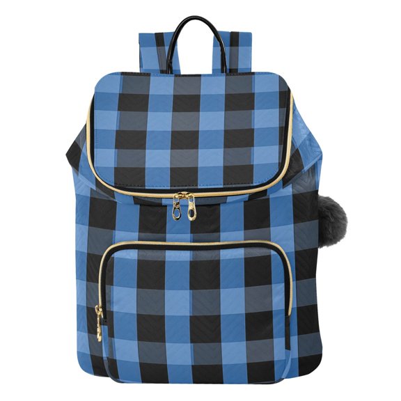 ALAZA Blue Checkered Grid Pattern Travel Backpack Laptop Bag Large Capacity Daypack