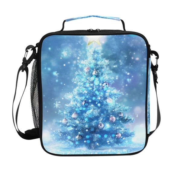 ALAZA Blue Christmas Tree Lunch Box Insulated Lunch Bag Reusable Thermal Cooler Tote School Picnic