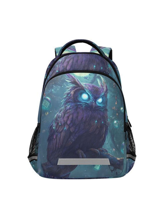 Blue Eyes Owl Backpack Elementary School Bag Bookbag Travel Rucksack