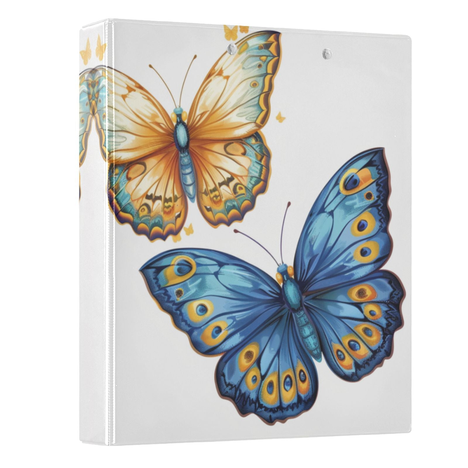 ALAZA Blue & Golden Butterflies 3 Ring Binder 1.5 Inch Three Ring ...