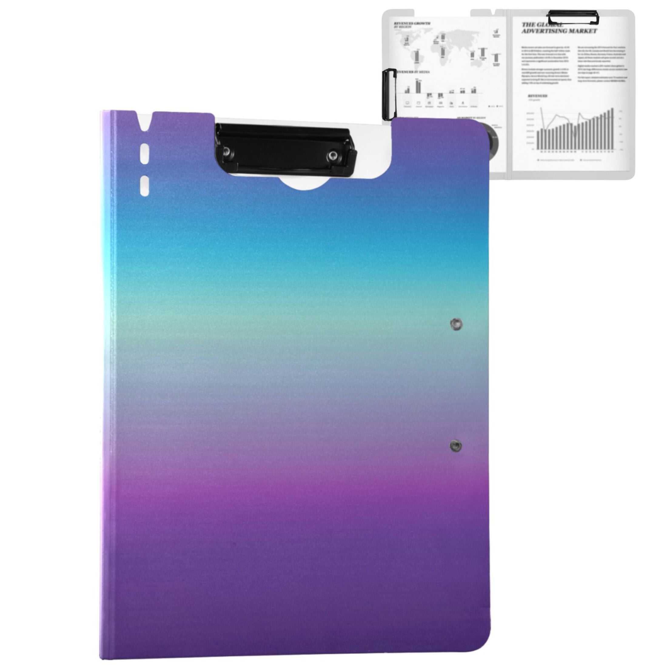 ALAZA Blue Gradient A4 Foldable Clipboard 360 Degree Folder Binder ...