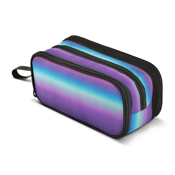 ALAZA Blue Gradient Pencil Case Bag 3 Compartment Pen Pouch Large Storage Holder Box Organizer