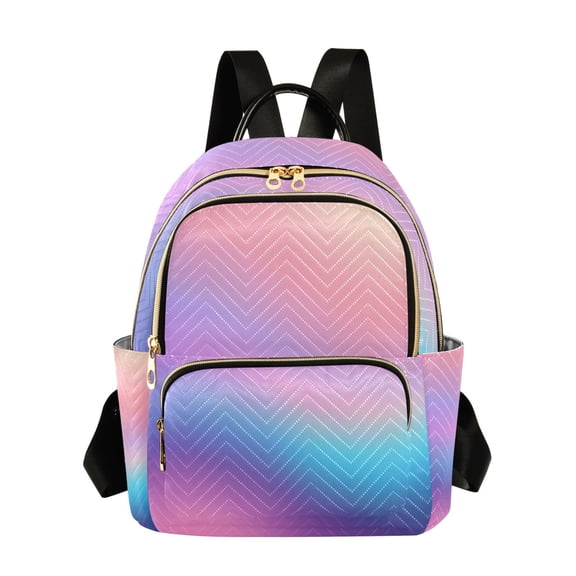 ALAZA Blue Gradient Pink Womens Travel Laptop Backpack Large Daypack Ladies Shoulder Bags M