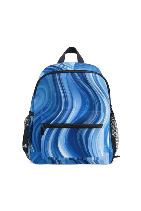 Blue Liquid School Backpack Small Bookbag Mini Bags