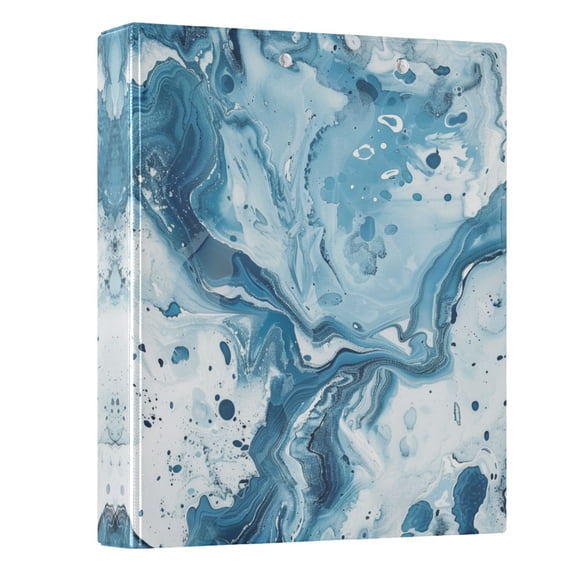 ALAZA Blue Marble Watercolor 3 Ring Binder 1.5 Inch Three Ring Office Binders w/ clipboard & 3 pockets, Hold 200 Sheets, 1 pc