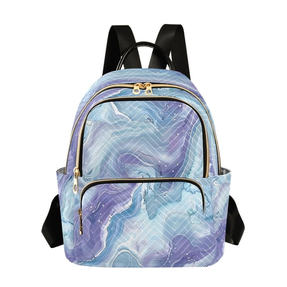 ALAZA Blue Purple Marble Womens Travel Laptop Backpack Large Daypack Ladies Shoulder Bags S