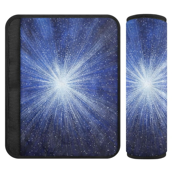 ALAZA Blue Shiny Fireworks Car Seat Belt Adjuster Neck Covers Shoulder Cushions Pads S