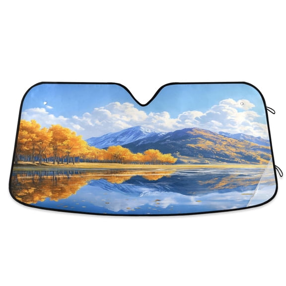ALAZA Blue Sky Clouds Landscape Windshield Sun Shade Car Foldable Sun Visor Block UV Rays Protector 53"x23.5"