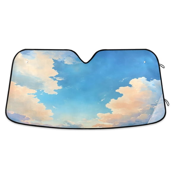 ALAZA Blue Sky Scene Windshield Sun Shade Car Foldable Sun Visor Block UV Rays Protector 55"x27.6"