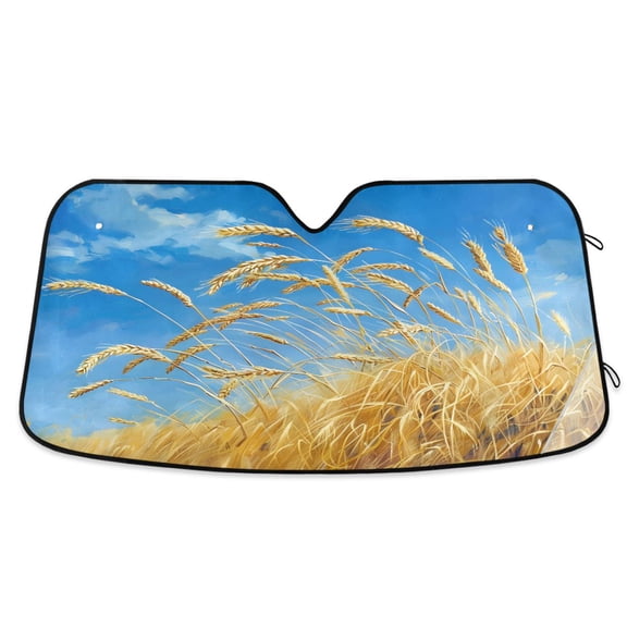 ALAZA Blue Sky and Cornfield Windshield Sun Shade Car Foldable Sun Visor Block UV Rays Protector 55"x27.6"