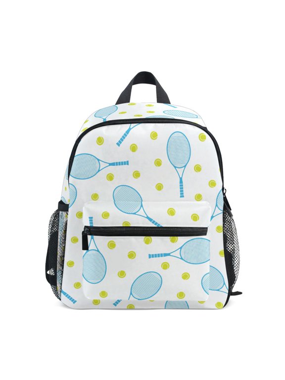Blue Tennis and Yellow Balls Toddler Backpack for Preschool Kindergarten Kids Bags