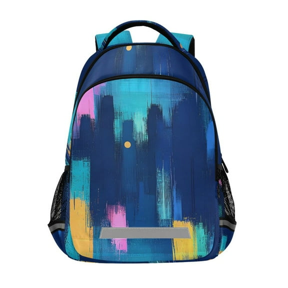ALAZA Blue Tie Dye Stripes Backpack Elementary School Bag Bookbag Travel Rucksack