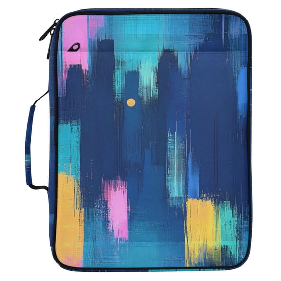 ALAZA Blue Tie Dye Stripes Pattern Expanding Accordion File Folder 3 Ring Zipper Organizer Portable Document Binder Bag